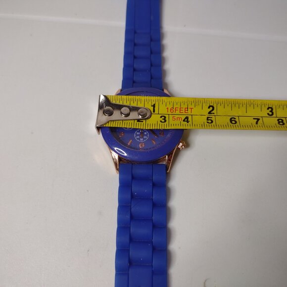 Blue And Gold Tone Geneva Analog Watch - Picture 11 of 13